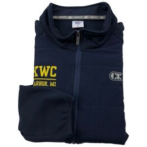 Cliff Keen Hybrid Stretch Full Zip Active Jacket Polyester Men's Small Blue CKWC